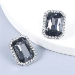 fashion wind Alloy diamond Acrylic square ear stud earrings woman occidental s..