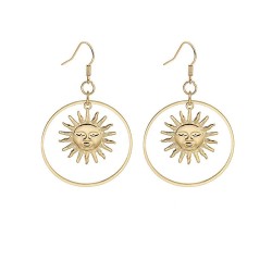  occidental style exaggerating geometry Round ear stud retro temperament Earri..