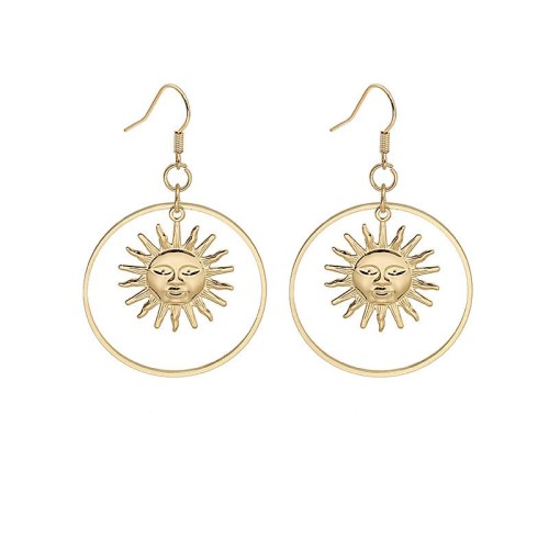  occidental style exaggerating geometry Round ear stud retro temperament Earring personality earrings Ear clip wom