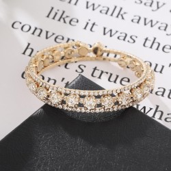 occidental style elasticity opening bangle Rhinestone Pearl multilayer bangle ..