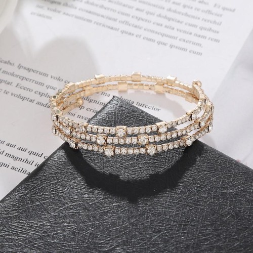 occidental style bride Rhinestone  temperament fashion fully-jewelled diamond bangle multicolor diamond bracelet 