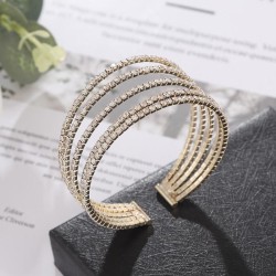   bride Rhinestone Pearl multilayer bangle twining more row Pearl Rhinestone b..