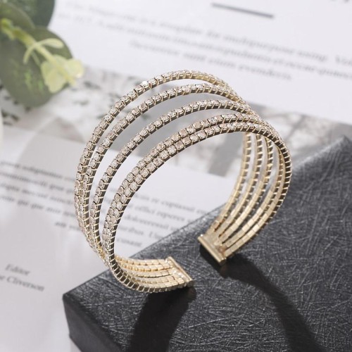   bride Rhinestone Pearl multilayer bangle twining more row Pearl Rhinestone bracelet