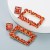 ins occidental style fashion geometry square earrings woman  Alloy embed color Rhinestone personality exaggerati
