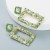 ins occidental style fashion geometry square earrings woman  Alloy embed color Rhinestone personality exaggerati
