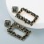 ins occidental style fashion geometry square earrings woman  Alloy embed color Rhinestone personality exaggerati