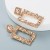ins occidental style fashion geometry square earrings woman  Alloy embed color Rhinestone personality exaggerati