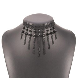 occidental style fashion lace necklace  personality imitate crystal chain retr..