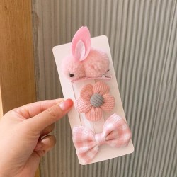 Korea children flowers rabbit flowers hair clip woman samll girl head