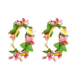 Autumn and Winter color flowers Earring  Countryside temperament three-dimensi..
