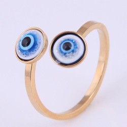 Korea fashion stainless steel concise eyes opening personality ring