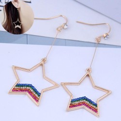 fine  Korean style fashion fineOL colorful diamond Five-pointed star  personal..