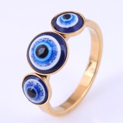 Korea fashion stainless steel concise eyes personality ring