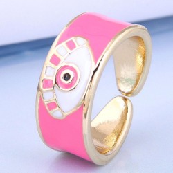 Korean style fashion gold plated color eyes temperament opening ring
