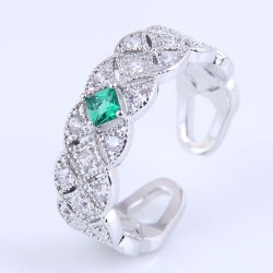 Korean style fashion gold plated embed Zirconium concise personality opening r..