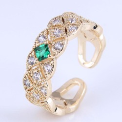 Korean style fashion gold plated embed Zirconium concise personality opening r..