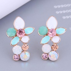fine Korean style fashion sweetO flash diamond flowers personality ear stud