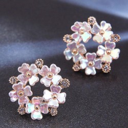 fine Korean style fashion sweetOL flash diamond flowers concise personality ea..