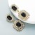 ins occidental style wind square glass diamond fully-jewelled earrings fashion temperament Earring geometry ear 