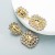 ins occidental style wind square glass diamond fully-jewelled earrings fashion temperament Earring geometry ear 
