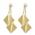  occidental style  gold samll square wind fashion pendant ear stud