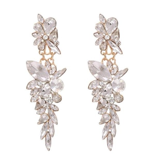  occidental style  fashion Bohemia temperament long style personality colorful diamond ear stud woman