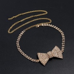 occidental style exaggerating trend diamond bow necklace woman ins embed fully..