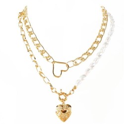 occidental style  Alloy heart-shaped Peach heart pendant multilayer  sweet wom..