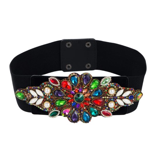  occidental style fashion lady width belt  elasticity belt  With diamond brilliant lady ornament