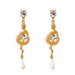  occidental style  retro snake embed zircon fashion creative Alloy ear stud wo..