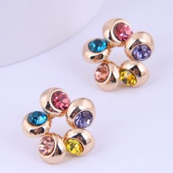 fine Korean style fashion sweet color flash diamond personality woman ear stud