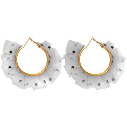 isn style Chiffon flower earrings woman  sweet woman multilayer circle super