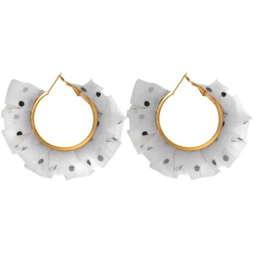 isn style Chiffon flower earrings woman  sweet woman multilayer circle super