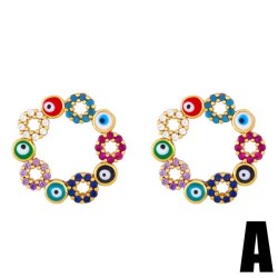 occidental style fashion creative eyes earrings personality color enamel zirco..