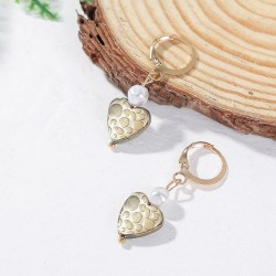 Korean brief lovely stone love earrings woman  lovely Pearl earring