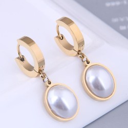 Korean style fashion Metal concise mosaic Pearl titanium steel personality tem..