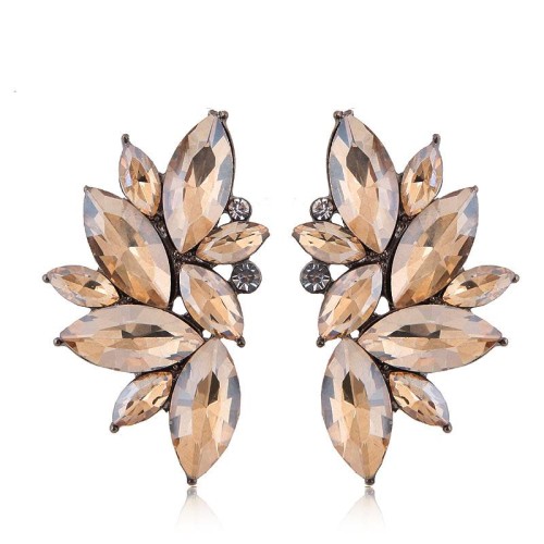 occidental style fashion  Metal shine branches and leaves personality temperament ear stud