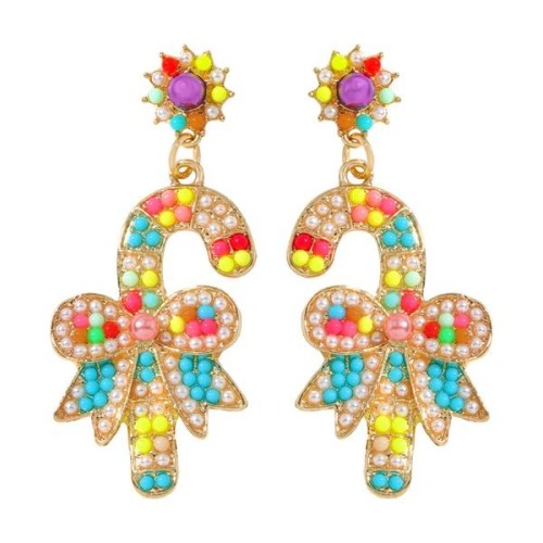 christmas earrings  luxurious fully-jewelled christmas earrings  sweet lovely Rhinestone bow earring