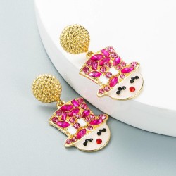 occidental style fashion personality creative samll Alloy diamond earrings ins..