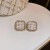 silver diamond pattern ear stud woman Korea fashion samll wind temperament earrings fresh all-Purpose sweet Earr