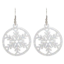  christmas style Acrylic snowflake sequin earrings occidental style wind fashi..