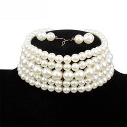 occidental style fashion exaggerating imitate Pearl chain  temperament banquet..