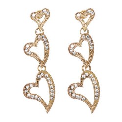 UR occidental style brief temperament fashion Metal diamond love earrings