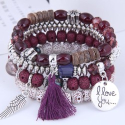 occidental style fashion concise all-Purpose watch-face love wings tassel pers..