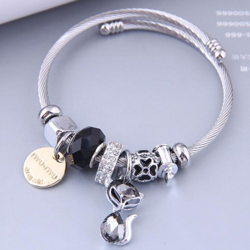 occidental style fashion  Metal all-Purpose watch-face  cat pendant accessories temperament bangle