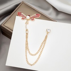 occidental style retro diamond enamel butterfly brooch creative Rhinestone ins..