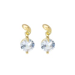 silver ear stud zircon personality beads earrings Mini brief