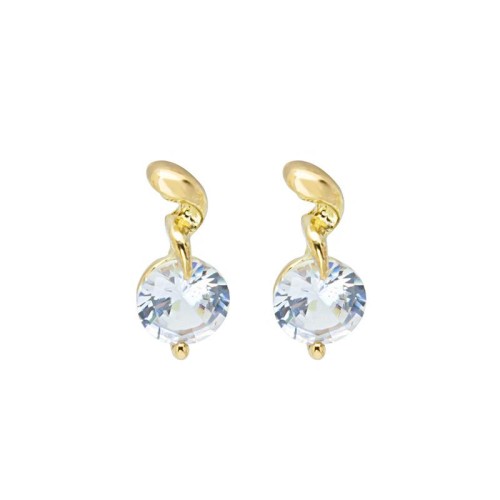 silver ear stud zircon personality beads earrings Mini brief