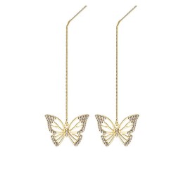 ins fashion temperament Korea all-Purpose butterfly long style earrings woman