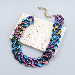 occidental style trend exaggerating Alloy resin chain geometry necklace woman ..